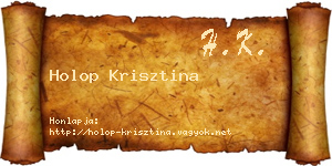 Holop Krisztina névjegykártya